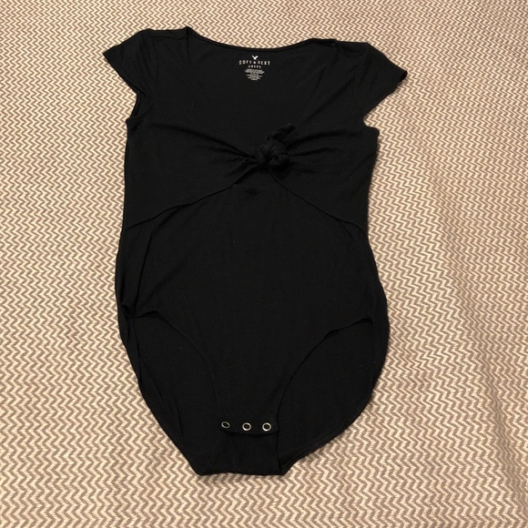 American Eagle Outfitters Tops - AE Soft & Sexy Black Crepe Bodysuit